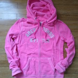 Abercrombie Zip Up Hoodie - Neon Pink